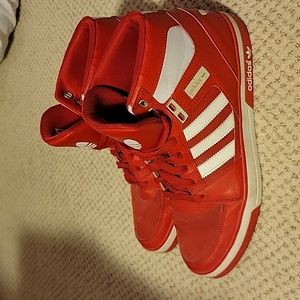Adidas Red high top sneakers Size 10